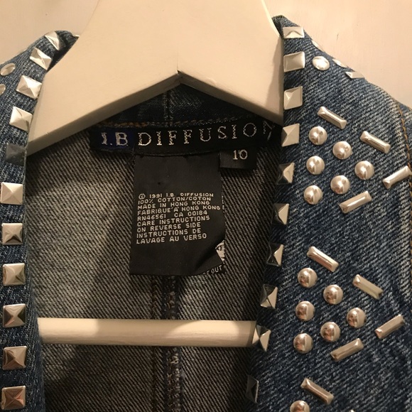 Vintage denim 1991 studded blazer size 8/10 - Picture 2 of 11